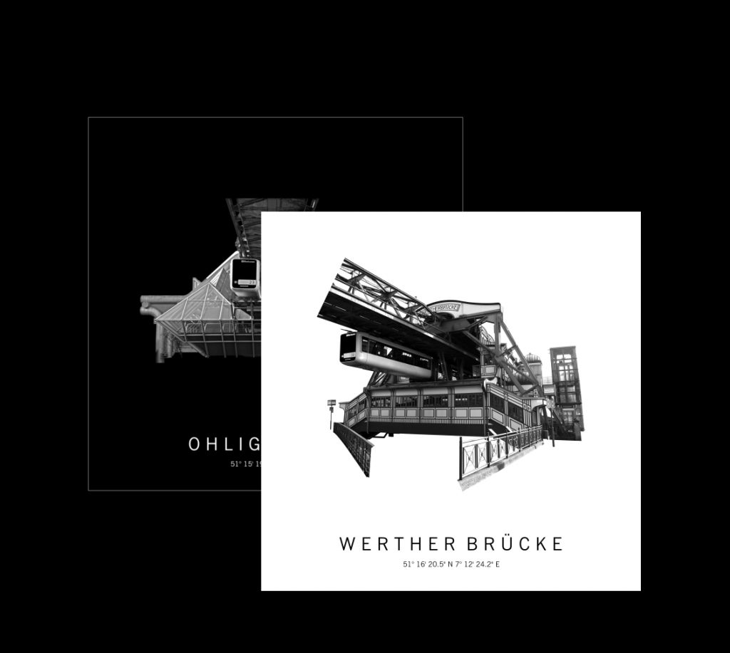 Schwebebahnstationen Ohligsmühle und Hammerstein