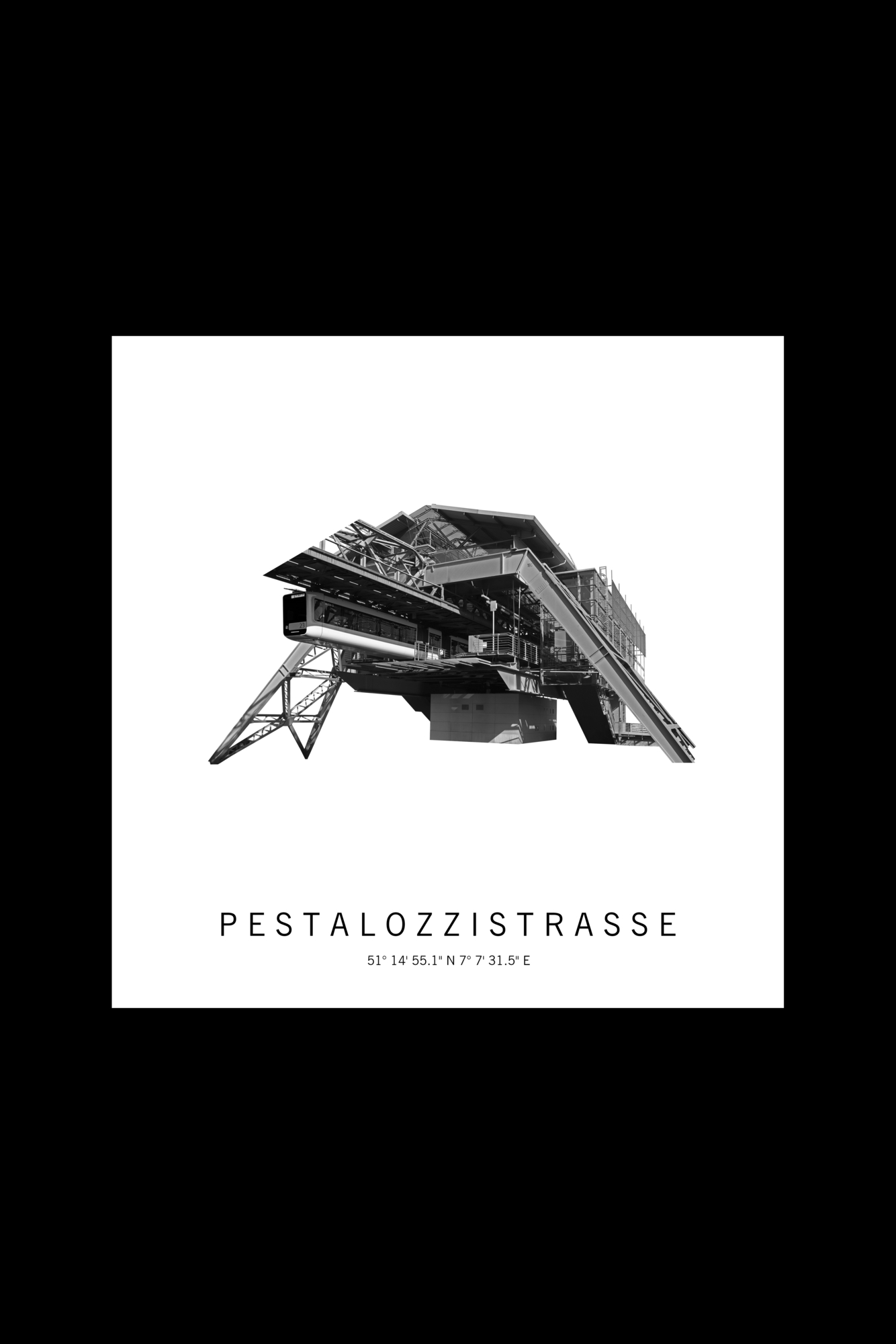 Art Edition Wandbild "pestalozzistrasse" weiß