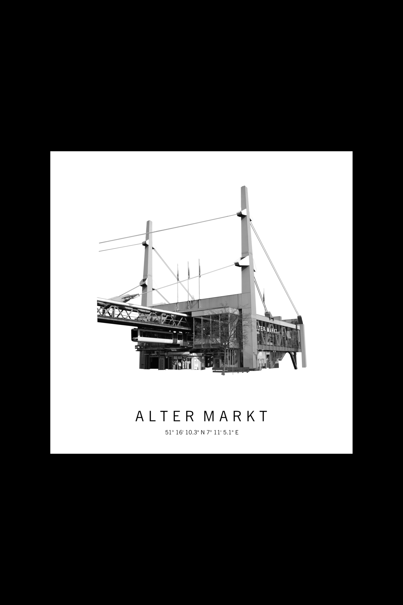 Art Edition Wandbild "alter markt" weiß