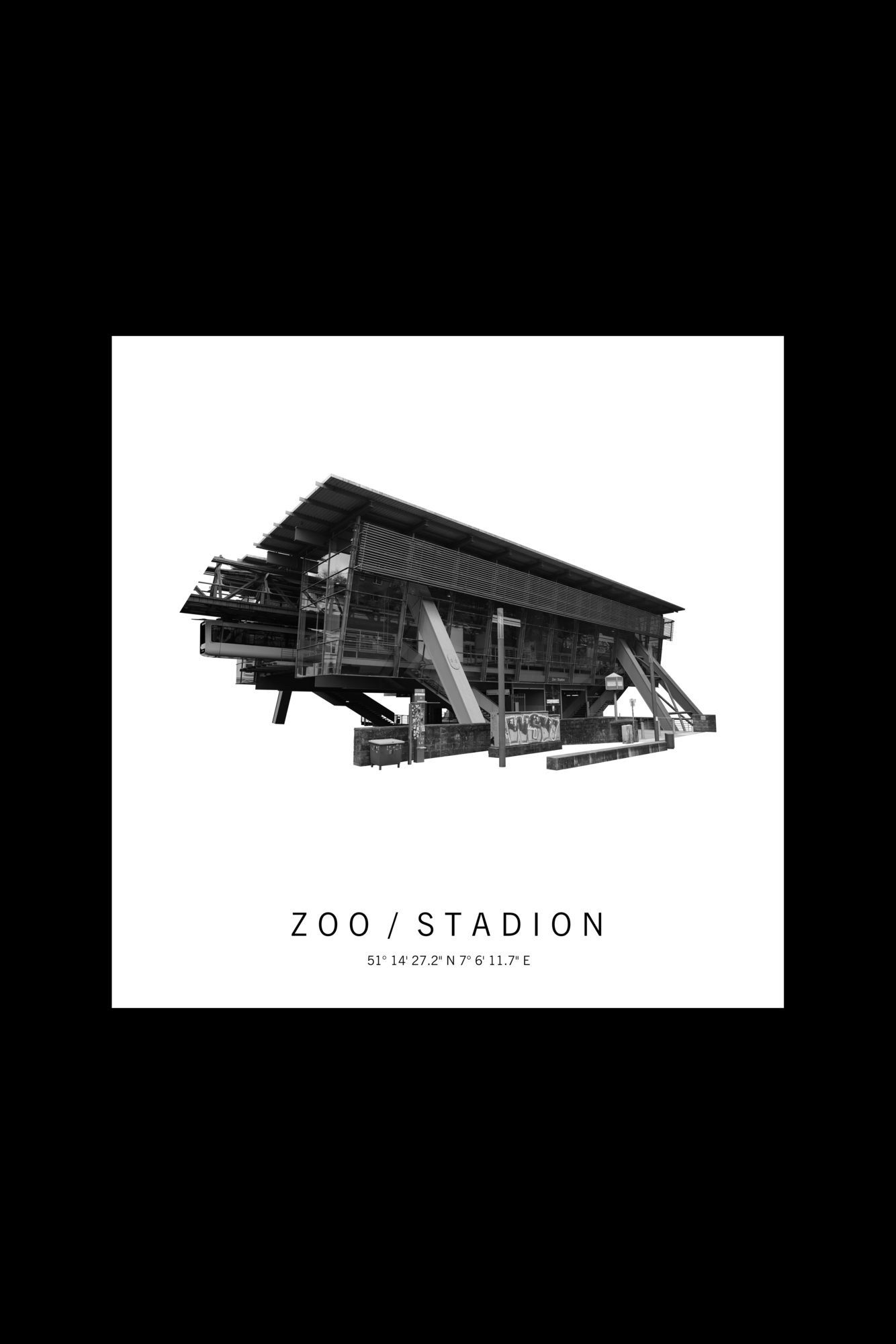 Art Edition Wandbild "zoo / stadion" weiß