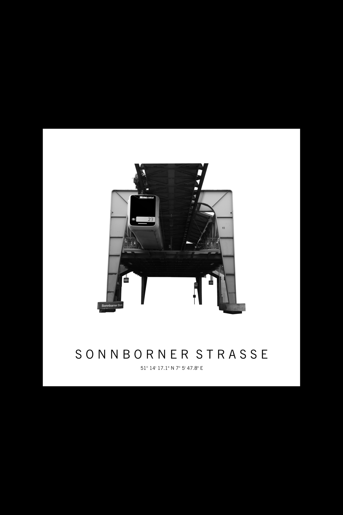 Art Edition Wandbild "sonnborner strasse" weiß