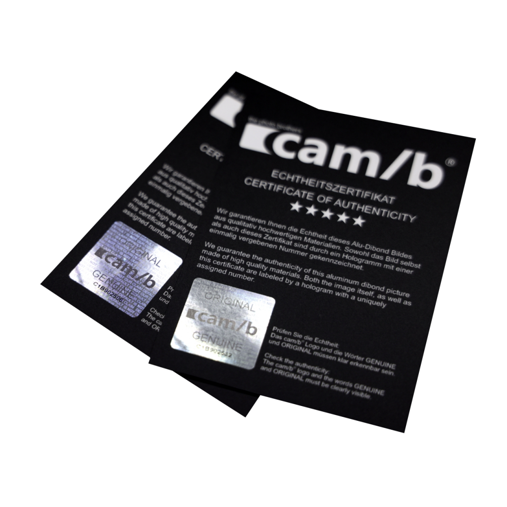 cam/b Zertifikat mit Hologramm
