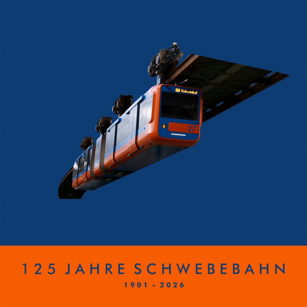 125 Jahre Wuppertaler Schwebebahn in Sonderlackierung GTW 72